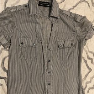 Express short sleeved, collared, button up!